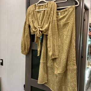 SPELL and the Gypsy Wild Thing pants and wrap Crop Top SET leopard